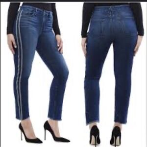 Good American Good legs‎ High waist gray hem jeans 6/28 Excellent Cond Fray Hem